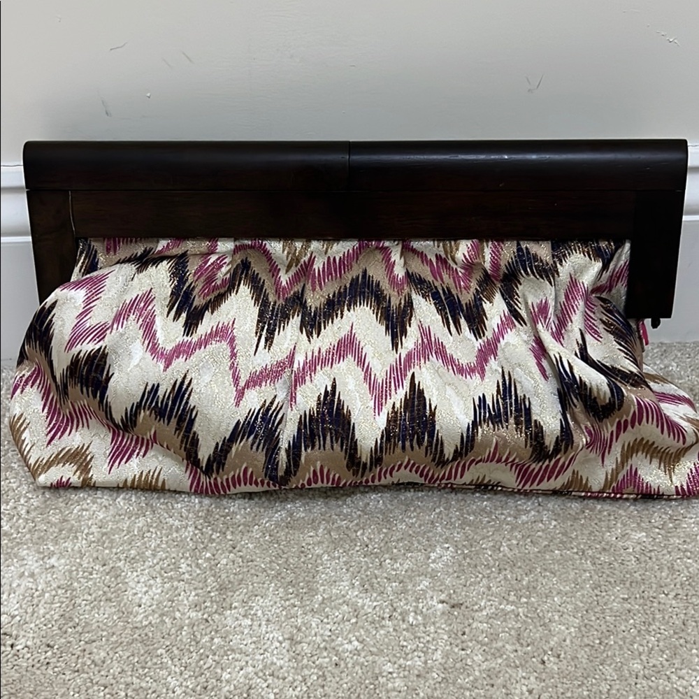 Aldo Chic Zigzag Clutch with Wooden Frame